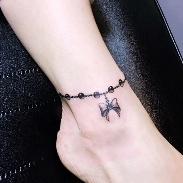 Cute Ankle Bracelet Tattoos