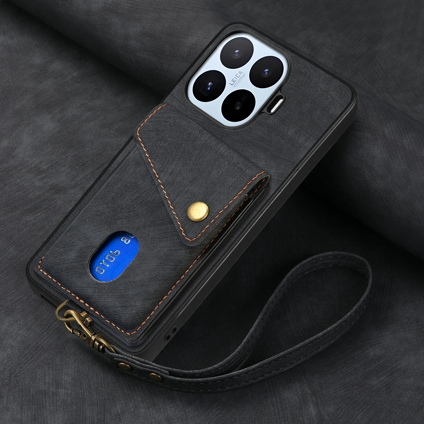 Luxury PU Leather Wallet Phone Case with Magnetic Closure and Card Holder - Shockproof Lanyard Design