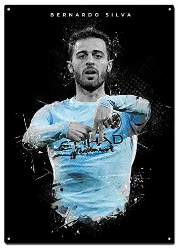 

STYSLS Bernardo Silva Metal Tin Signs, Football Abstract Art Poster, Decorative Signs Wall Art Home Decor