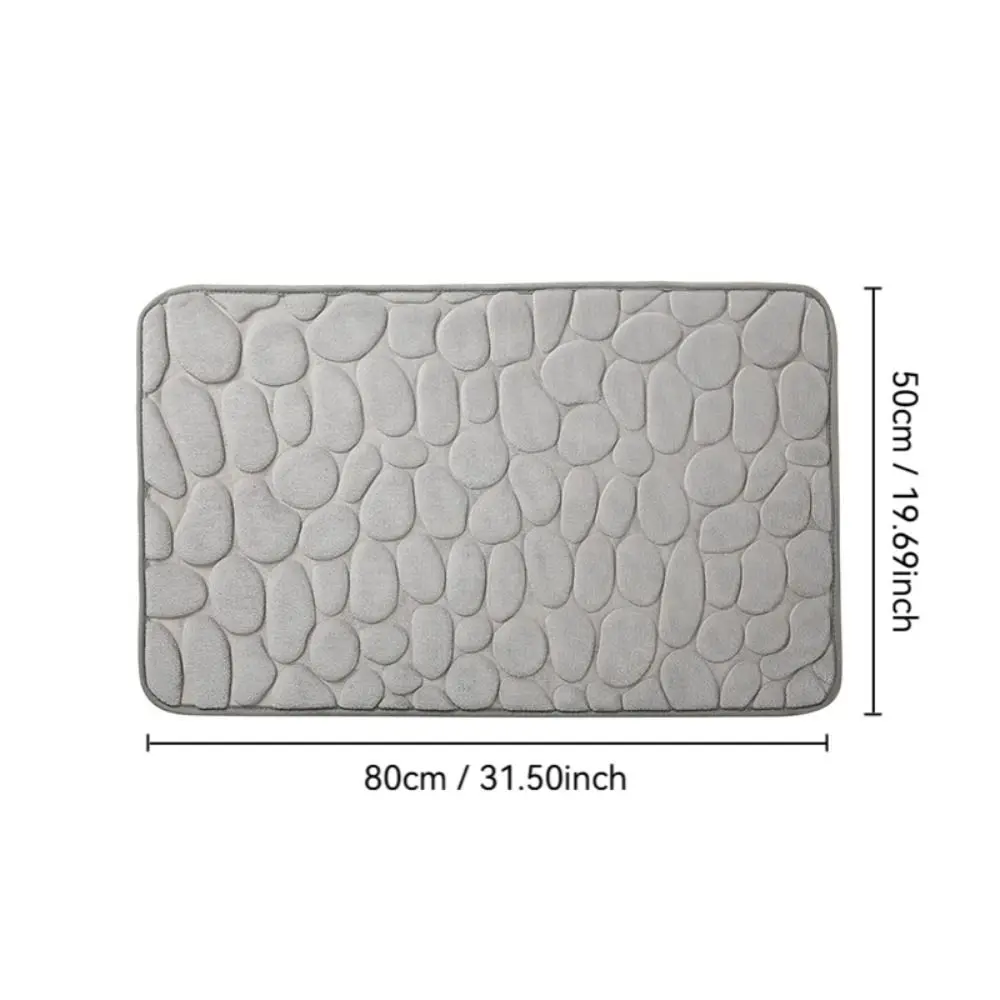 Durable Cobblestone Non-slip Bath Mat Thickened Absorbent Bathroom Floor Mat Practical Soft Shower Doormat Bathtub Floor Rug