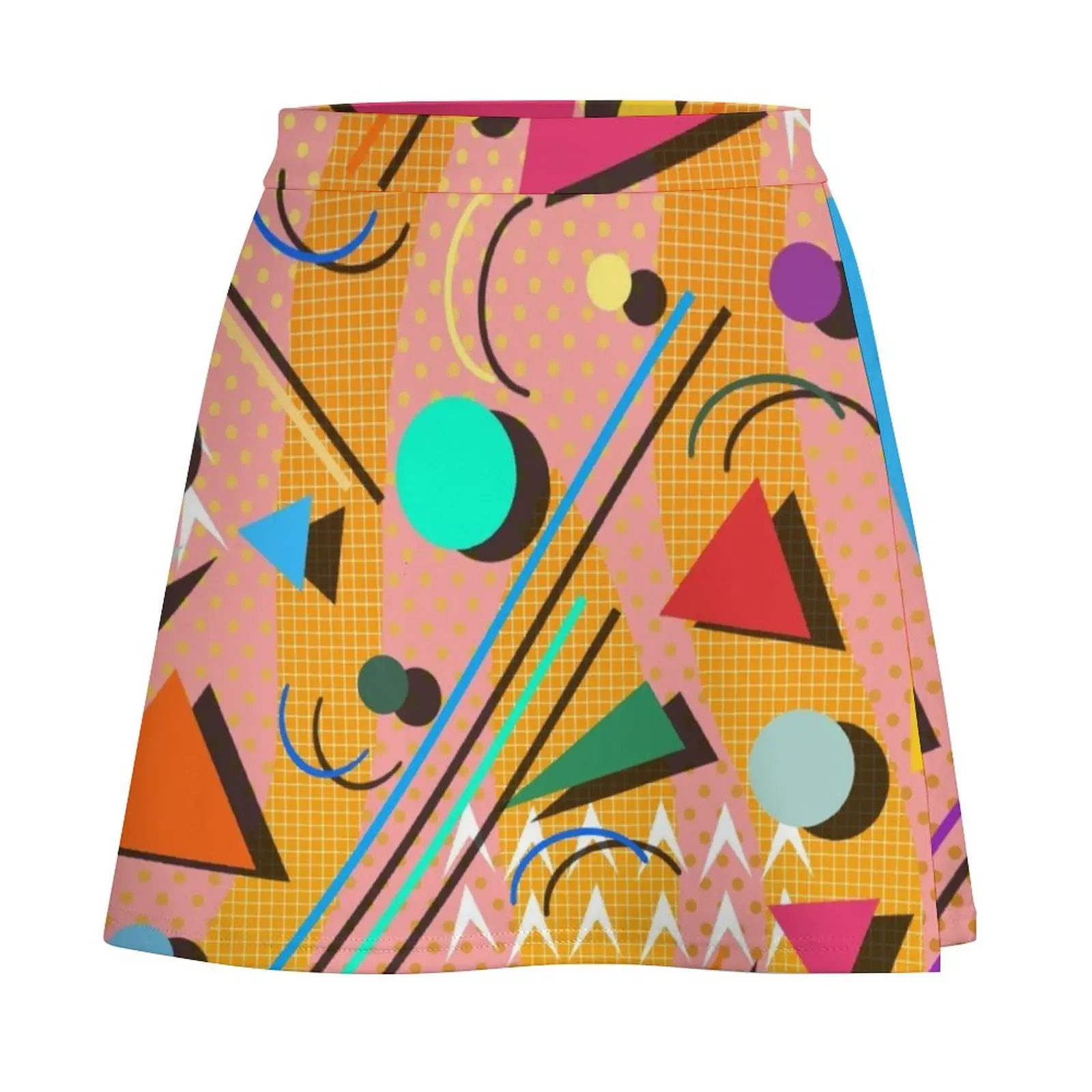 80s pop retro pattern Mini Skirt womens clothing Women's summer skirts