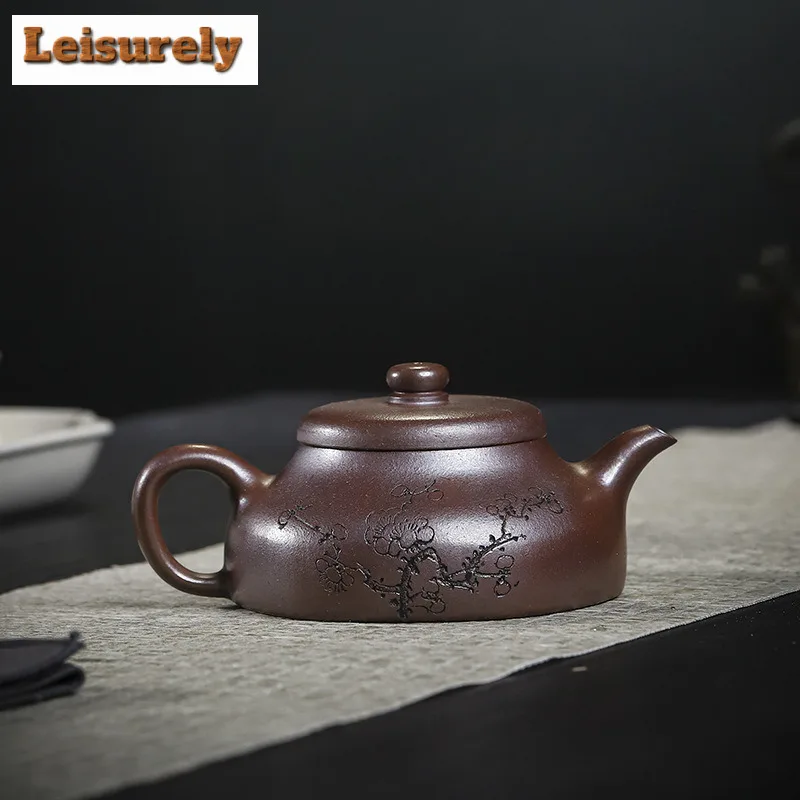 170ml High-end Yixing Purple Clay Teapots Handmade Pot Raw Ore Gold Sand Purple Mud Kettle With Filter Zisha Tea Set Cha Craft