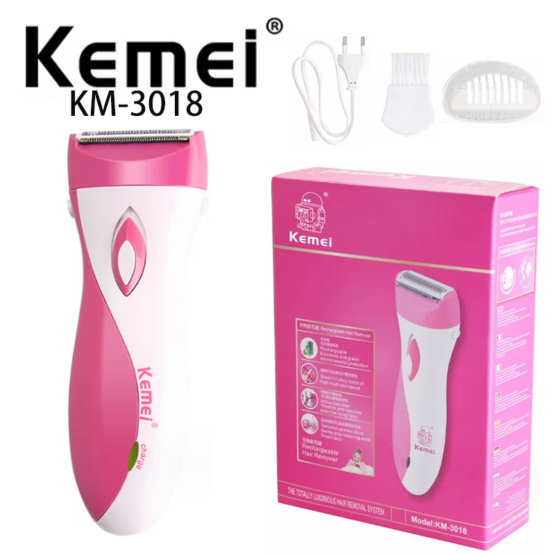 Kemei KM-3018 Lady Body Scraping Shaver Female Razor Hair Shaver Hair Remover Epilater Trimmer for Women