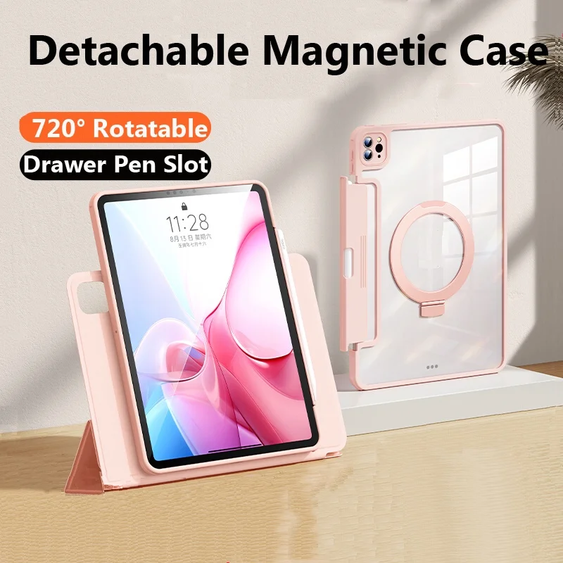 

720°Rotating Case for IPad Air 5 Air 4 10.9 2022 10th 10.9 Air 3 10.2 9th 8th 7th Pro 11 2021 Pro 11 2020 2018 Magnetic Cover