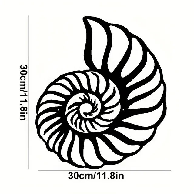 1pc Nautilus Shell Coastal Beach Metal Wall Art, Metal Wall Art Interior Decoration, Home Wall Hangings - Image 2