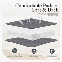 Patio Dining Set Pieces, Patio Dining Swivel Chairs Padded with 1 Umbrella Table, Outdoor Table and Chair for Lawn Garden 2