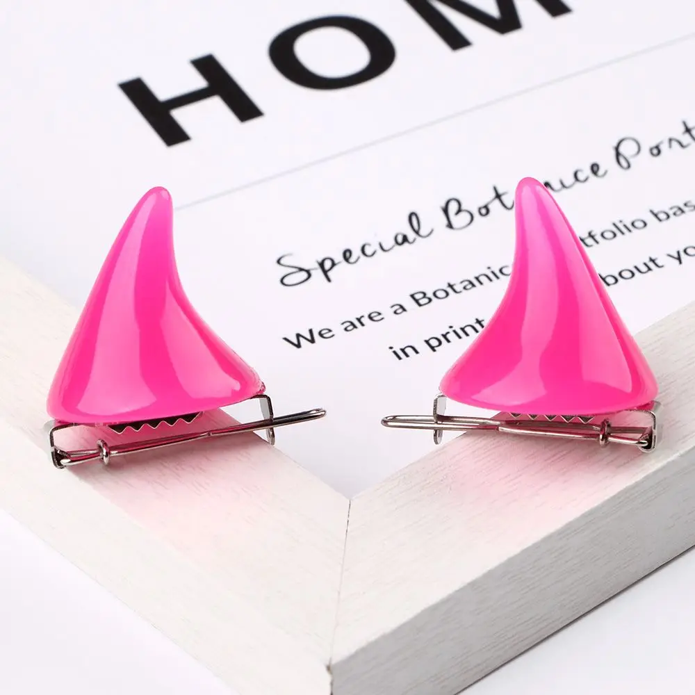 Charming Devil Horn Hair Barrettes - Cute Halloween Cosplay Hair Accessory