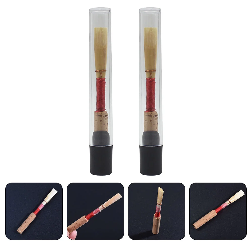 

2 Pcs Oboe Reed Professional Wooden Musical Instruments Flat Bamboo Reeds for Students Slices Practical Use