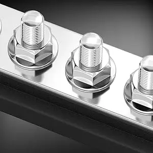 DaierTek Battery Bus Bar Terminal Block 12V Marine 7 x 1/4" (M6) Power Distribution Block 12V - 48V Busbar Terminal Block