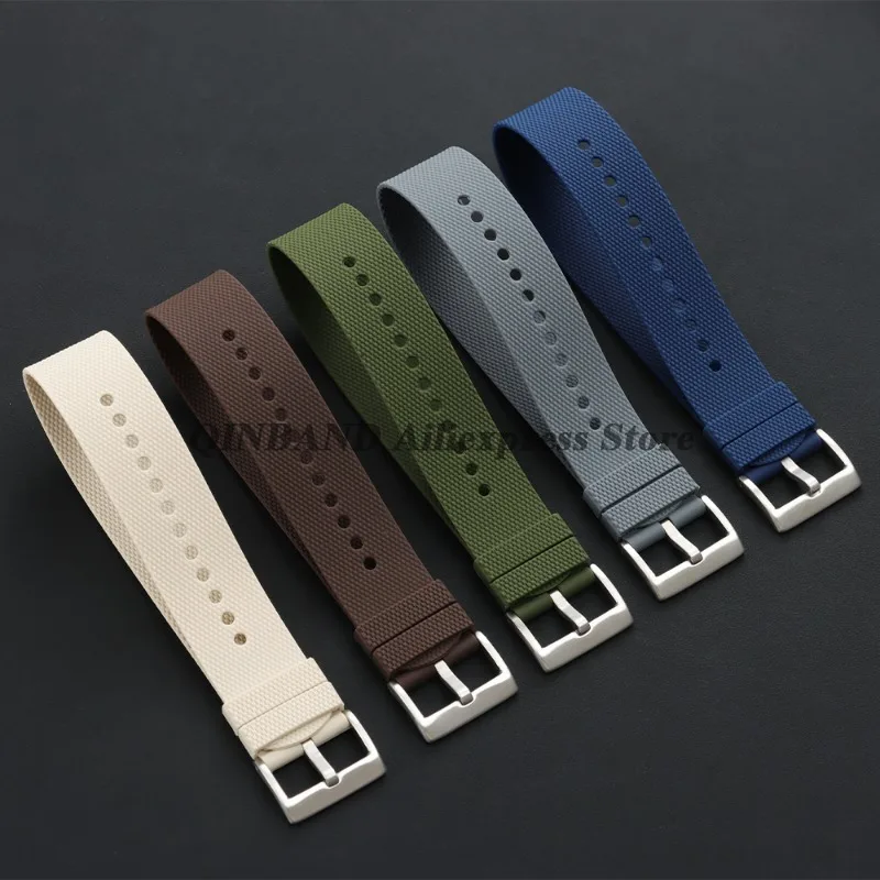 Silver, Black, and Rose Gold Silicone Watchband with Metal Pin Buckle