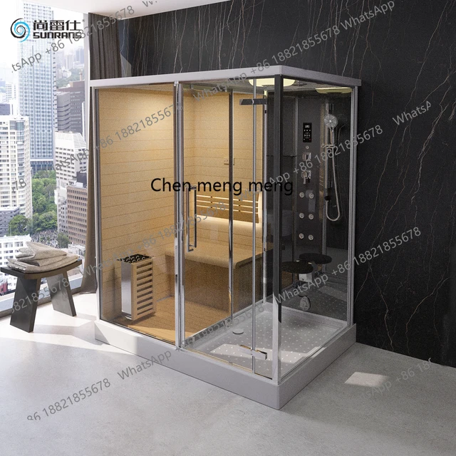 ห้องอาบน้ำแบบครบวงจร ห้องอบไอน้ำแห้ง ห้องซาวน่าในตัว ห้องอบไอน้ำอัจฉริยะ ห้องน้ำแยกส่วนเปียกและแห้ง 1