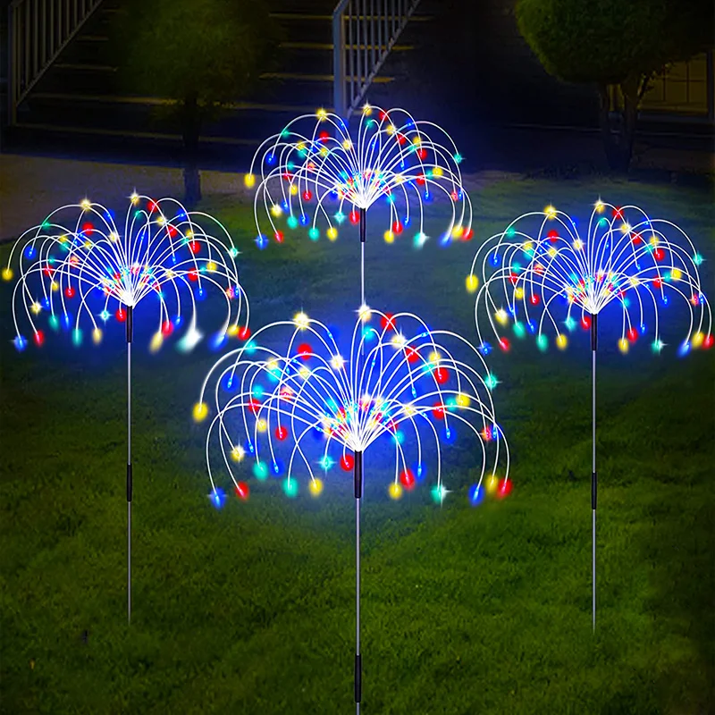 Solar Firework Lights Decorative Solar Lamps Waterproof 8 Modes DIY