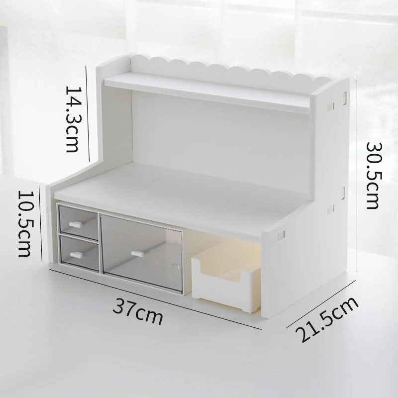 Simple Double-layer Desktop Booster Shelf Student Stationery Books Organizing Computer Booster Rack Transparent Stor
