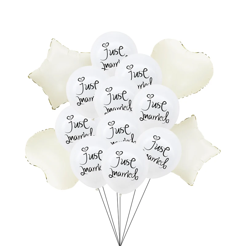 1 Set White Just Married Latex Aluminum Foil Balloon Bride To Be Engagement Wedding Bride Shower Hen Party Decoration Supplies