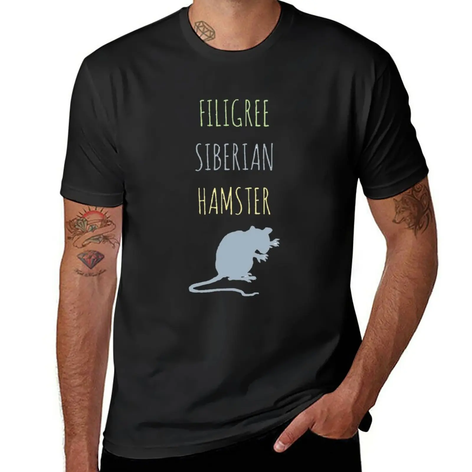 

New Filigree Siberian Hamster T-Shirt customized t shirts summer top Oversized t-shirt Short sleeve tee t shirts men