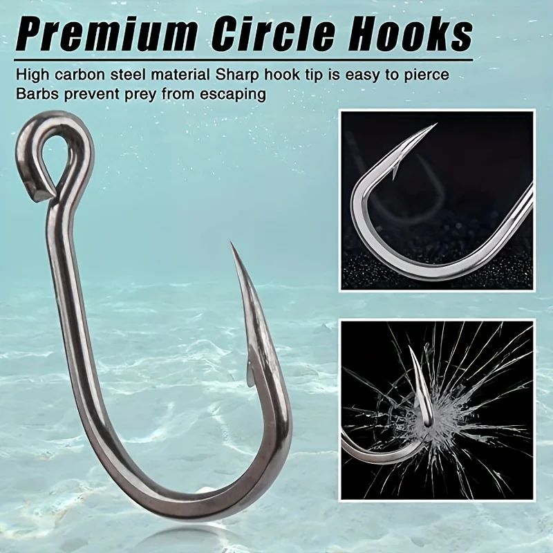 100pcs Carbon Steel Single Circle Fishing Hooks Set Fly Fishing Jip Barbed Carp Hooks Sea Tackle Accessories