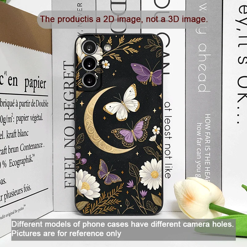 Aesthetic Moon Butterfly Flower Frosted Soft Phone Case