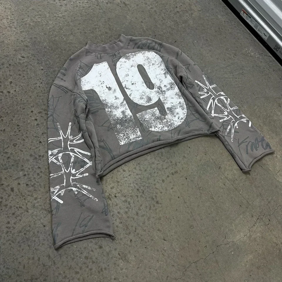 Y2k Retro Tie Dye Number 19 T Shirts Gothic Hip Hop Graphic