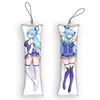 Konosuba Aqua Dakimakura Keychain Double Sided Mini Anime Body Hanging Phone Ornament Cpsplay Anime Keychain 2