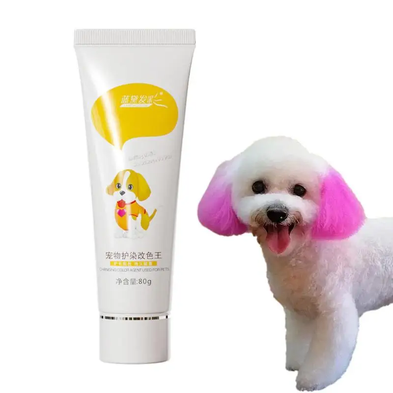 

Pet Dye Pet Fur Paint Dog Dye 80g Hair Dye For Puppies Non Irritating Fruit Aroma Pet Hair Dye Cream For All Pets And Puppies