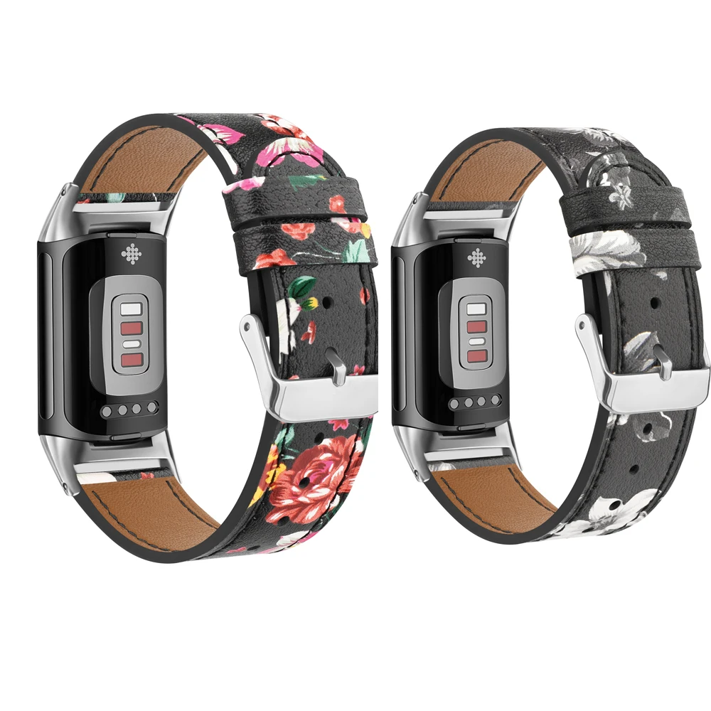 

Кожаный ремешок для Fitbit Charge 5, ремешок с принтом для наручных часов, ремешок для Fitbit Charge 5, сменный Браслет для женщин и мужчин