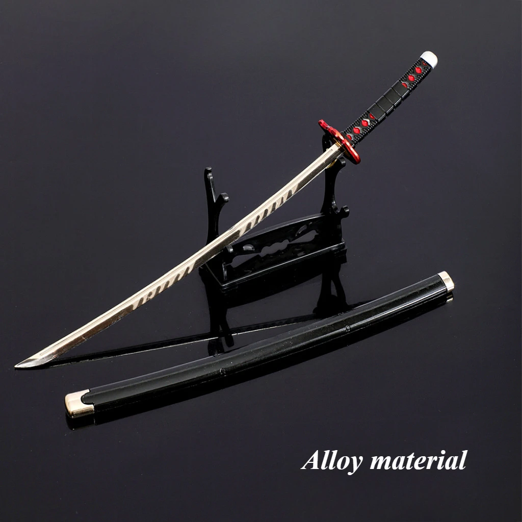 Demon Slayer Katana 25cm with Display Stand Metal Model Collection Nichirin Sword Inosuke Anmie Peripherals Obanai Knife Mitsuri cosplay sword cosplay prop laser sword cosplay toy