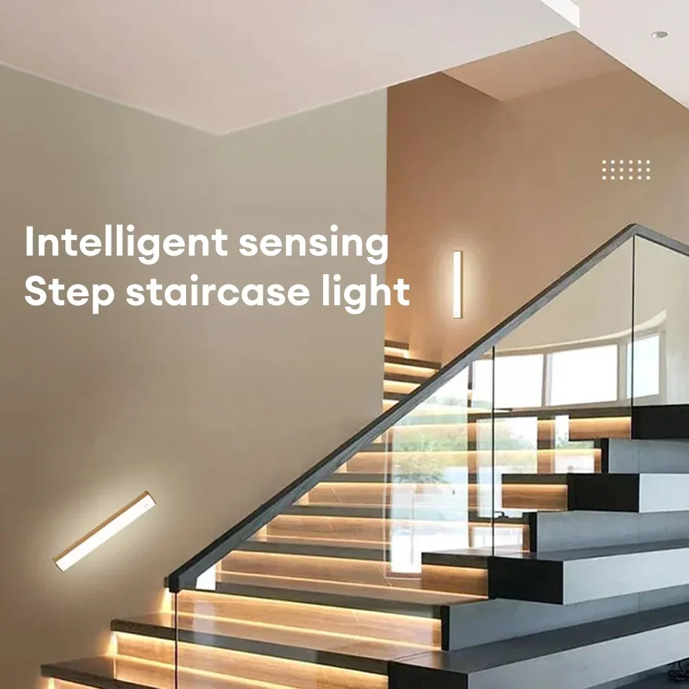 LED Motion Sensor Light USB Type-C Rechargeable Suitable For Bedroom Cabinet Wardrobe Staircase Kitchen