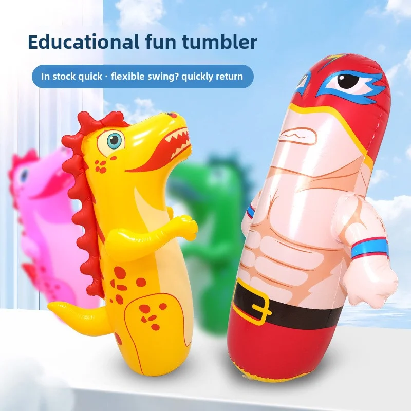 NEW Large Inflatable Dinosaur Tumbler Thickened Outdoor Punching Bag Water Filled Inflatable Boxing Bag Training Prop