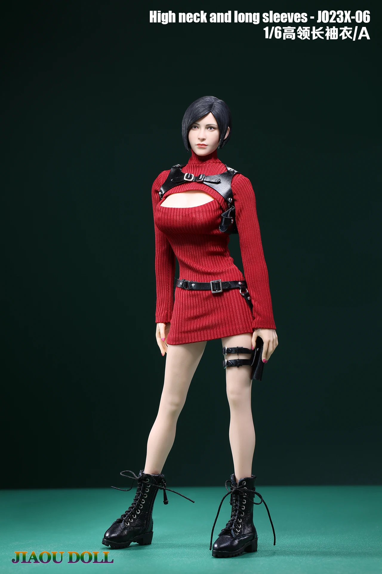 JO23X-06 1/6 Scale Ada Wong Red High Neck Long Sleeves