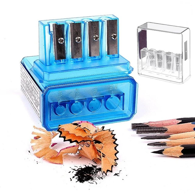 4 Holes Sharpener Multi-functional Pencil Sharpener With Lid For