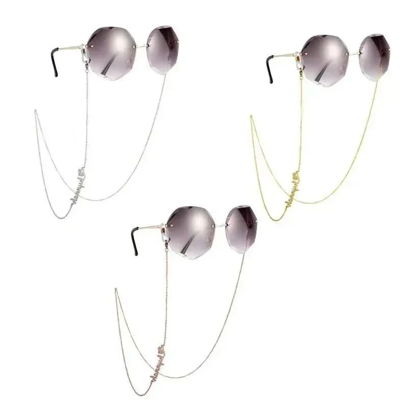 Sunglasses Masking Chains Stainless Steel Personalized Custom Name Glasses Chain Anti-Skid Lanyard Women Luxury Jewelry Gifts