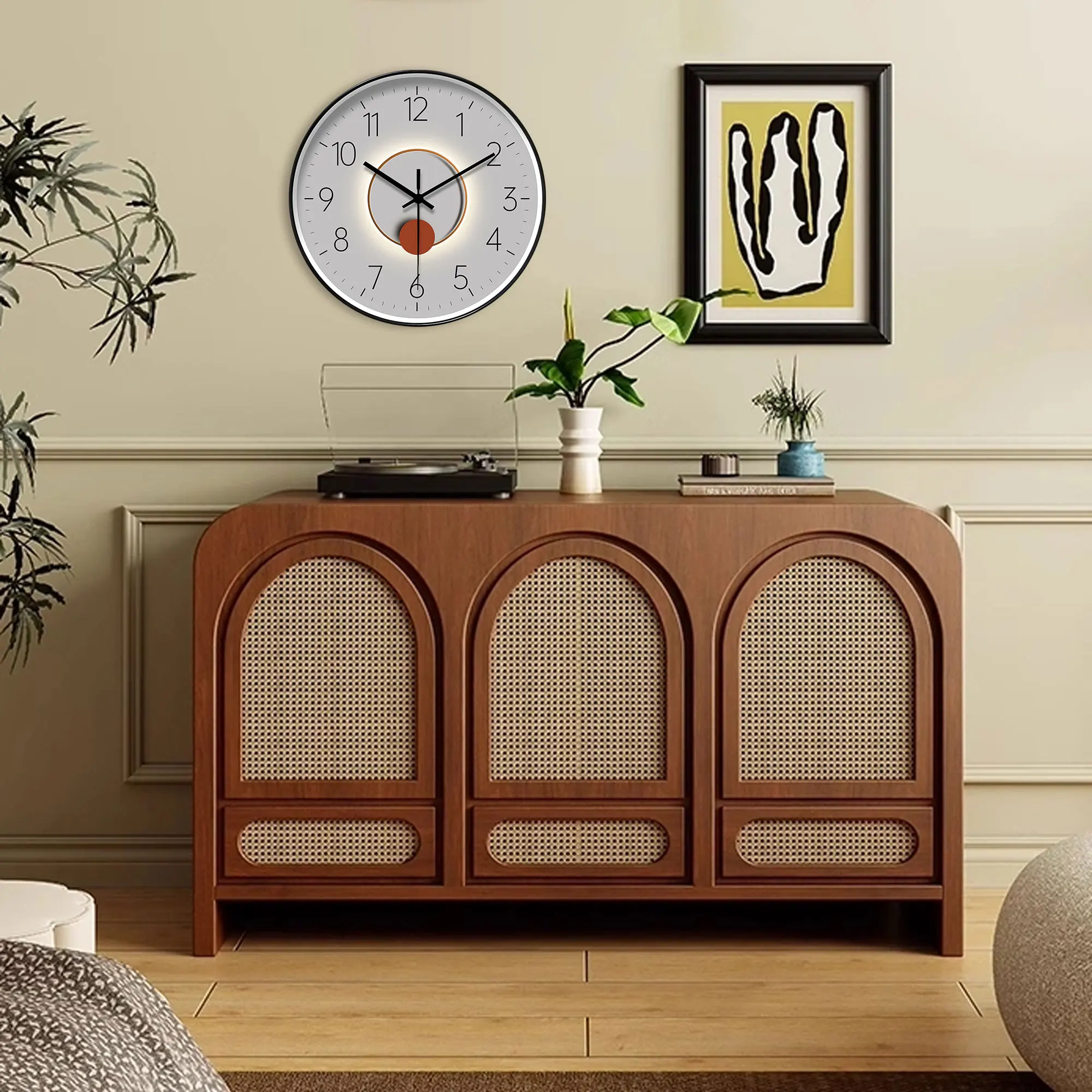 Stylish Grey Shadow Wall Clock – Silent Non-Ticking Round Clock 5