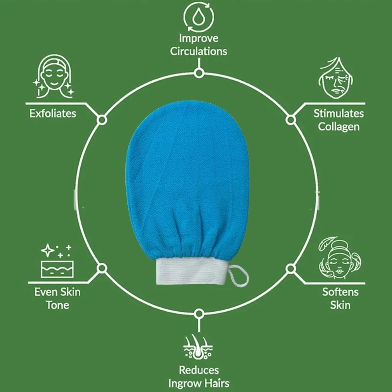 Exfoliating Shower Scrubber Bath Glove Moroccan Kessa Scrub Wash Mitt
