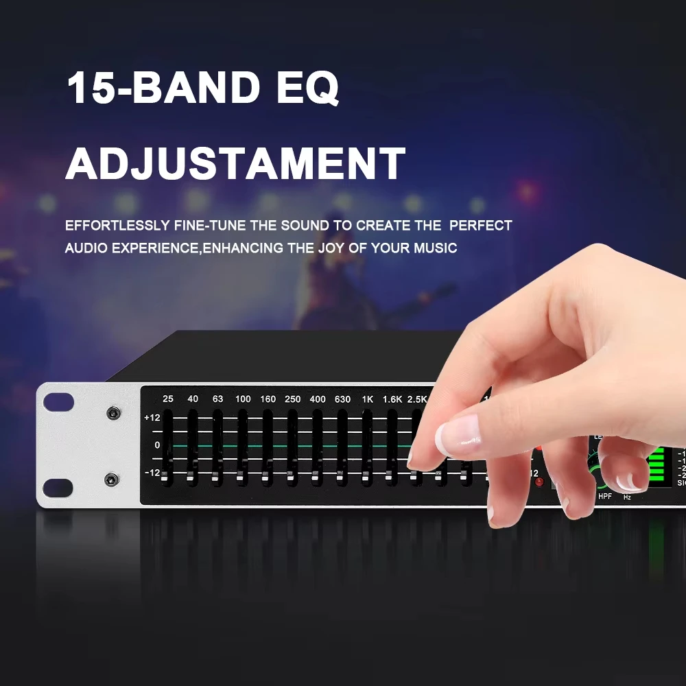 EQ215S Balanced Adjustment Audio Device 15 Band Graphic Equalizer Power Equalizer Digital Audio Sound Processor