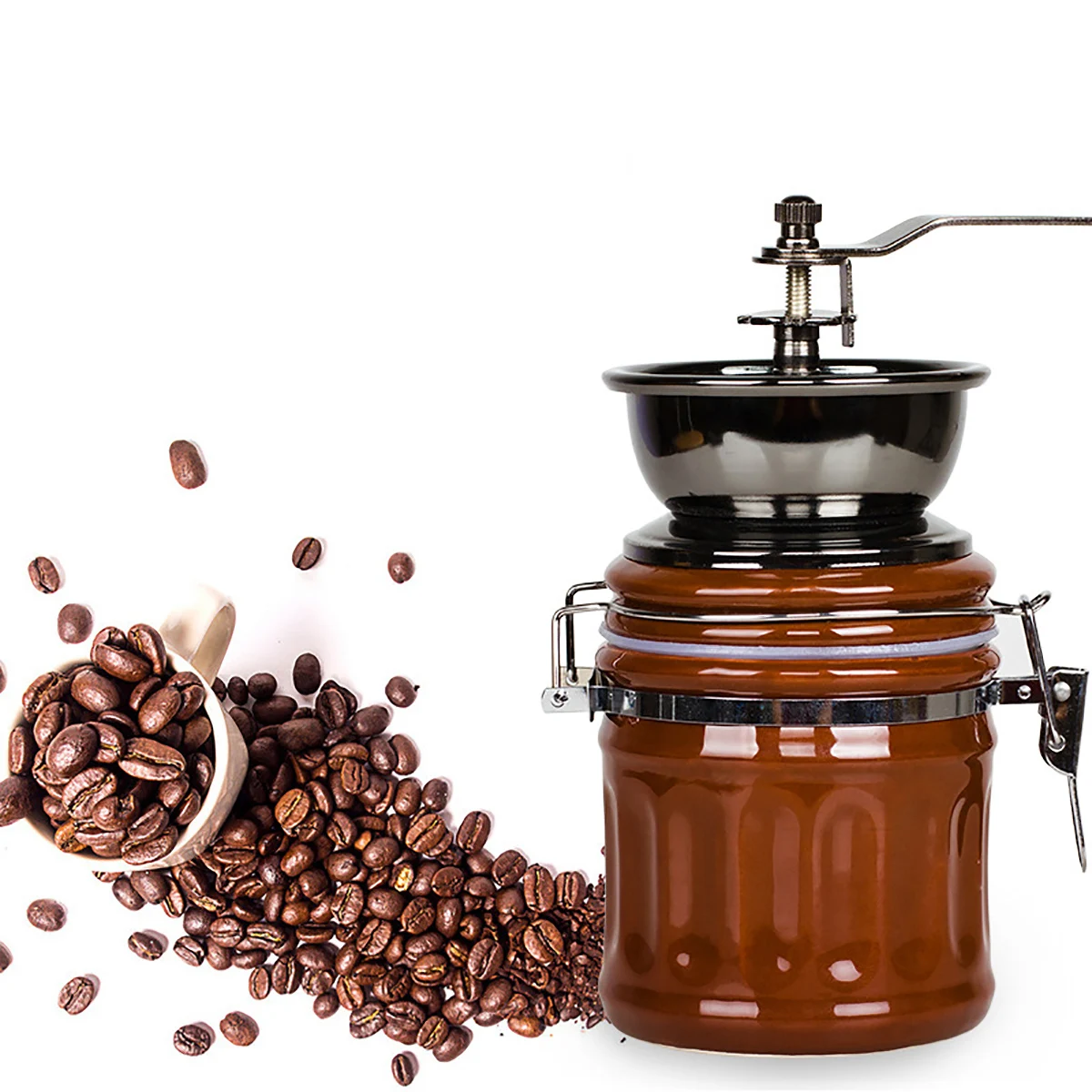 Capacidade de Moedor de Café Manual Rebarbação Cônica Configuração Ajustável Interna Copo Cerâmico Núcleo de Moagem Café Francês para Presente
