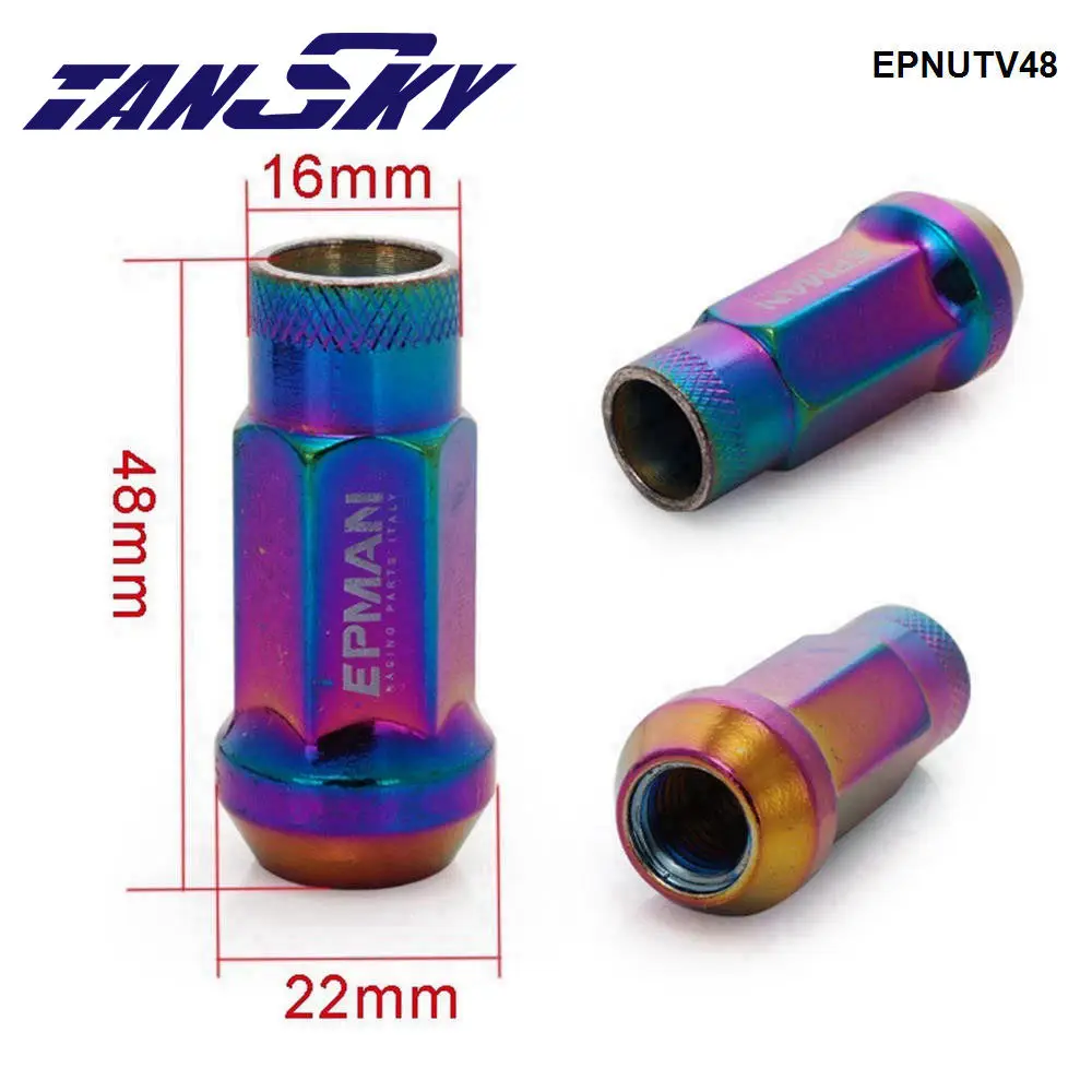 TANSKY-EPMAN Racing V48 20PCS EXTENDED WHEELS TUNER LUG NUTS OPEN END M12x1.5 Or M12X1.25 EPNUTV48 wheel lug bolts