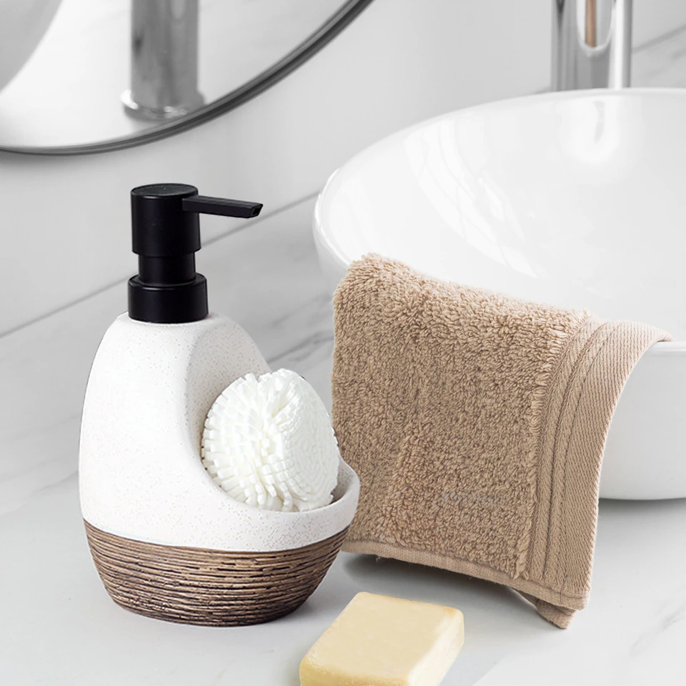 バスルームソープディスペンサー,ユーロスタイル,壁掛け式,300ml,石鹸ディスペンサー,ハンド消毒剤ボトル,新品 シャンプーボトル |2チャンバー ソープディスペンサー 壁マウント