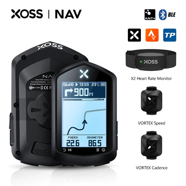 XOSS NAV Bike Computer Wireless Cycling GPS Speedometer Map Navigation  Waterproof Bluetooth ANT+ Cadence Speed 2.4'' HD Screen - AliExpress