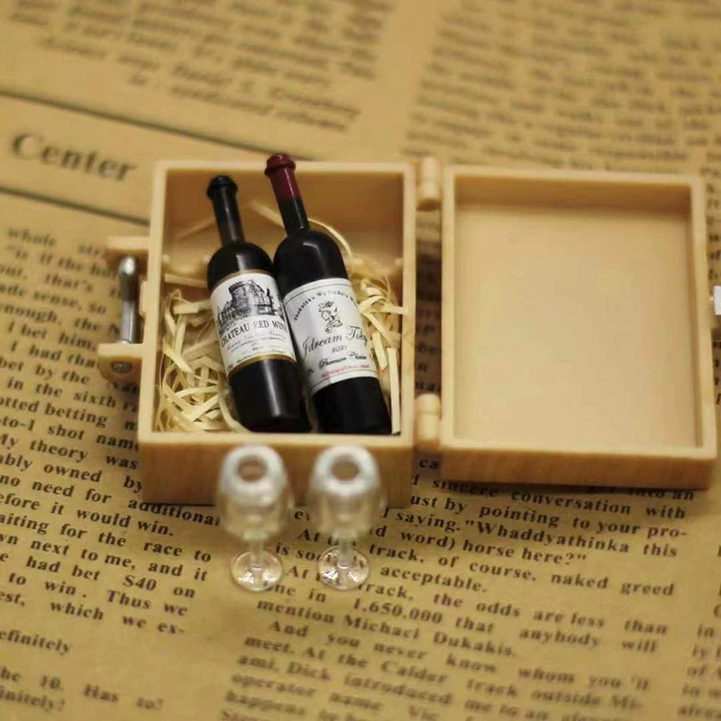 13pcs/a Set Ob11 Dollhouse Mini Wine Rack Cup Holder Miniature