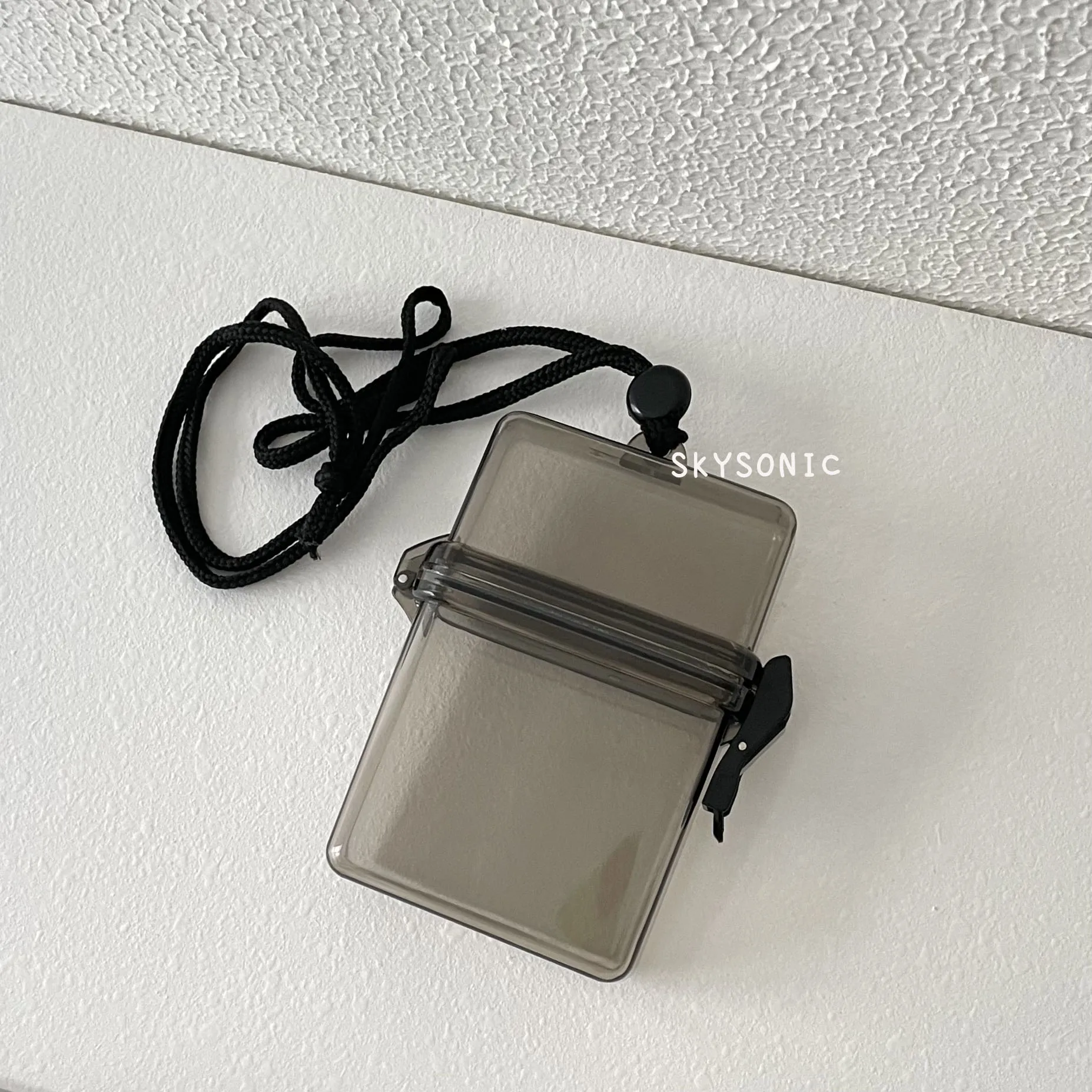 SKYSONIC Acrylic Large Transparent Card Holder Lanyard Waterproof Postcards Protective Storage Box Photo Cards Album Organizer 6