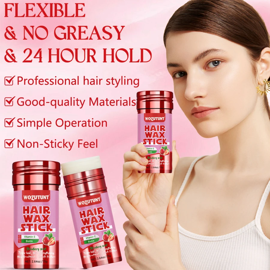 Hair Wax Stick Hair Comb Bristle Brush Edge Brush for Wig Edge Control 75g 4pcs/set