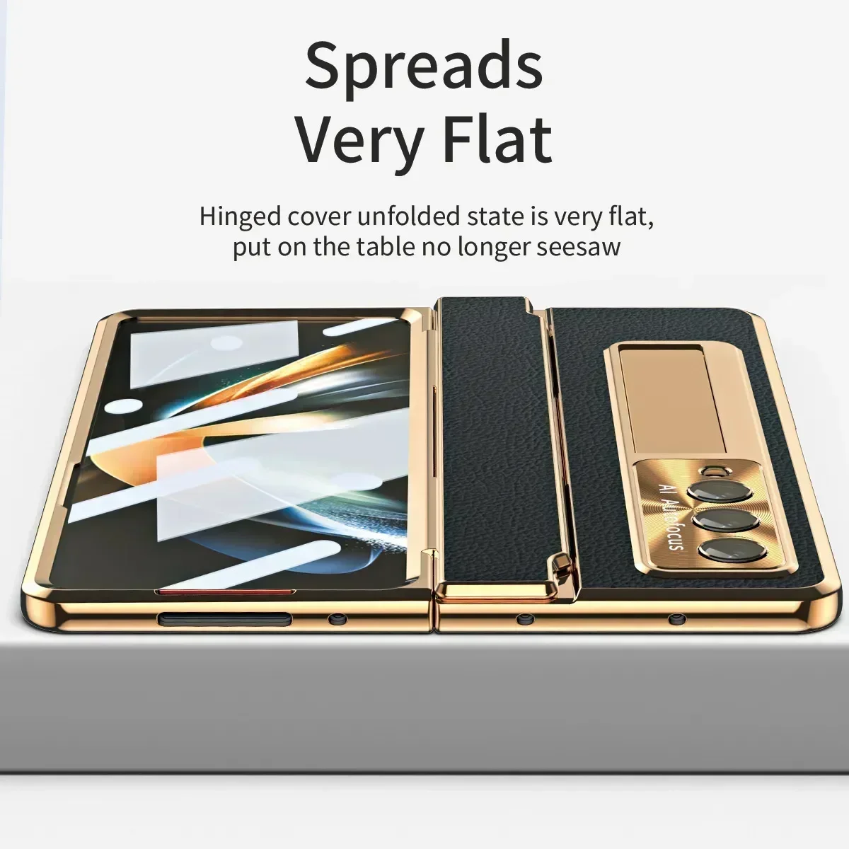 With Screen Protector Luxury Leather Case for Samsung Galaxy Z Fold 6 5 ...