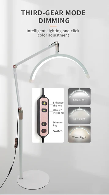 Lampe d'extension de cils LED demi-lune avec clip pour téléphone, beauté,  soins de la peau, sourcils, tatoueur, esthéticiens, 180 gible - AliExpress
