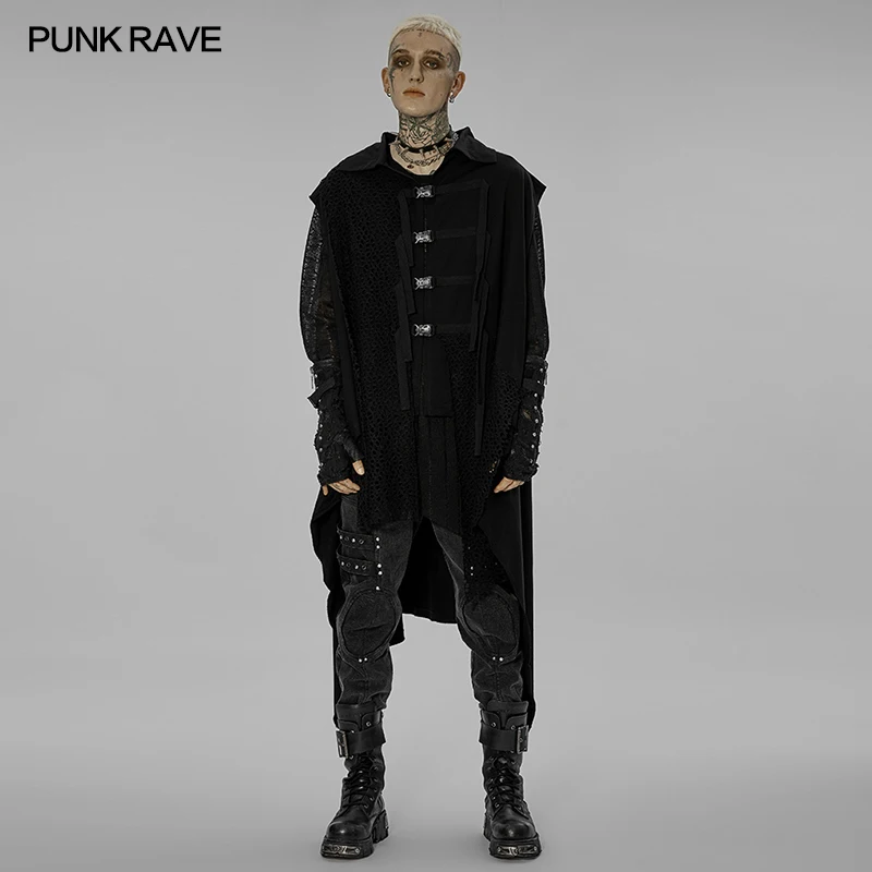 

Мужская свободная Асимметричная темная Толстовка Punk Rave WY1451