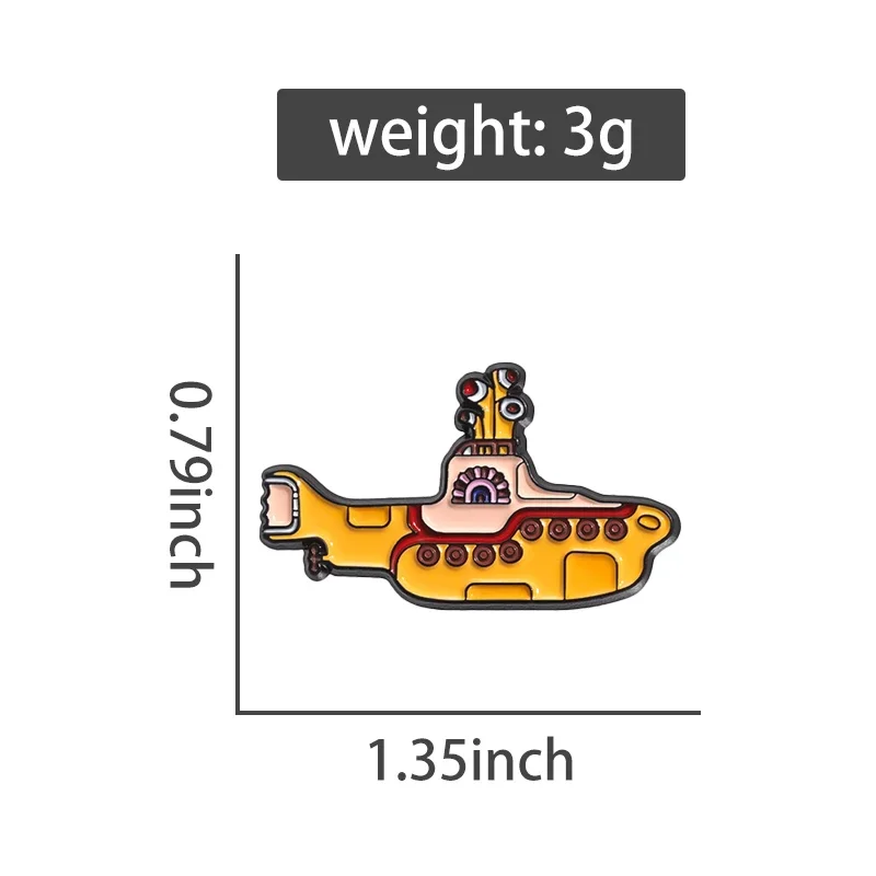Custom Yellow Boat Steamer Enamel Pin - Unique Decorative Brooch for Clothing or Accessories Gift
