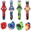 Children Anime Watch Toys Spiderman Iron Man Hulk Frozen 24 Cartoon Pattern Projection Electronic Watch Kids' Gift
