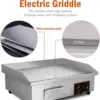 Electric Countertop Griddle Stainless Steel BBQ Flat Top Grill Hot Plate, Adjustable Thermostatic Control 122°F-572°F, Stainless 6