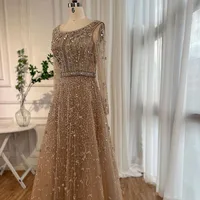تل هادئ-فساتين سهرة مطرزة بالخرز للنساء ، فساتين عارية فاخرة لحفلات الزفاف ، دبي والعرب ، مصمم ، LA72088 ،! 1