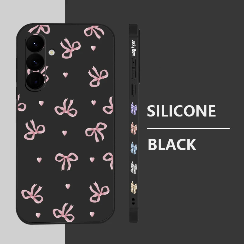 Pink Bow Print Soft Silicone Phone Case