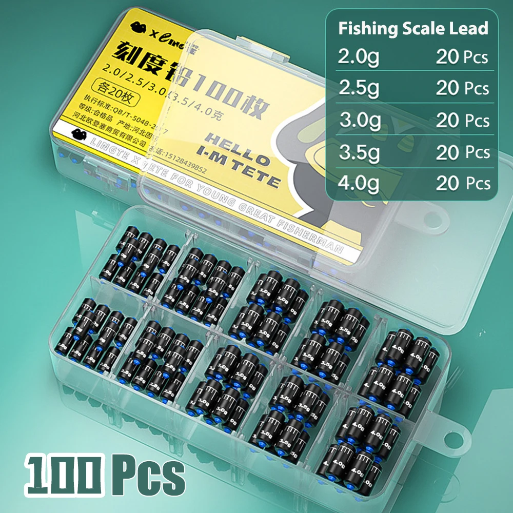 Plombs de pêche plombés 1.5g à 3.5g - 100 pièces pour lancer loin et précis - Poids étalonnés